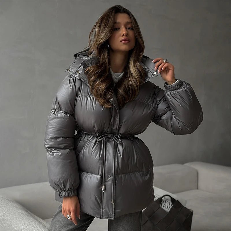 Manteau matelassé à capuche avec cordon de serrage Lorie