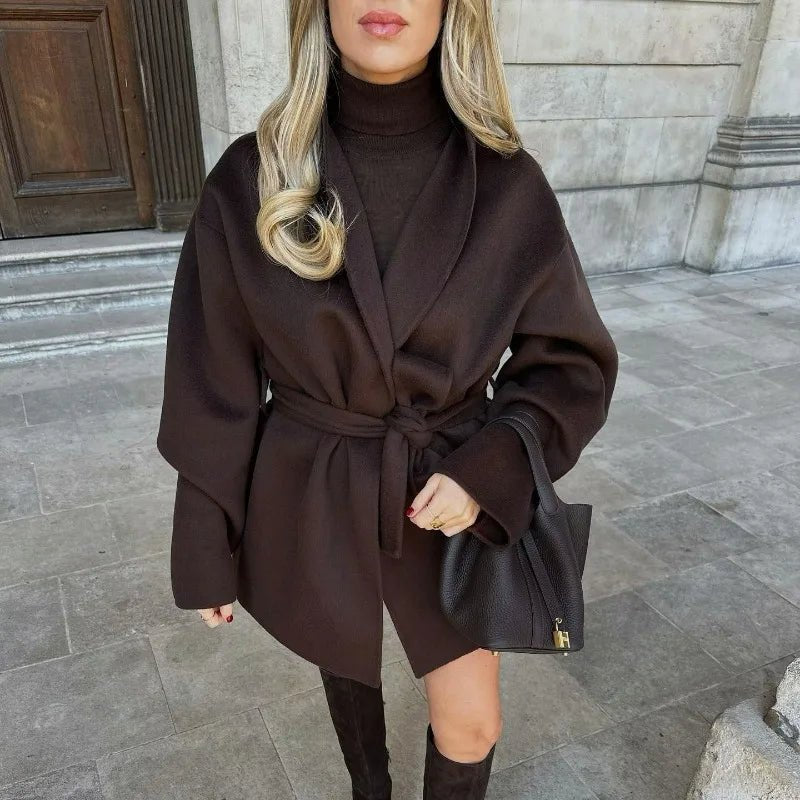 Manteau enveloppant oversize avec ceinture Monica