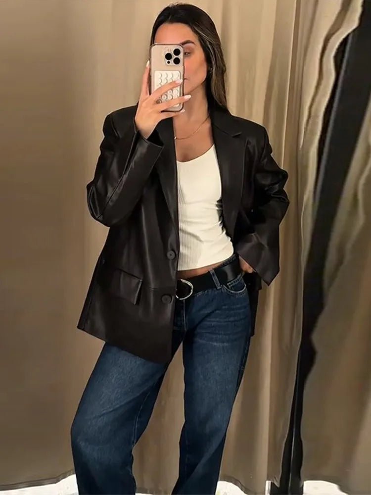 Blazer en cuir vegan Ryza