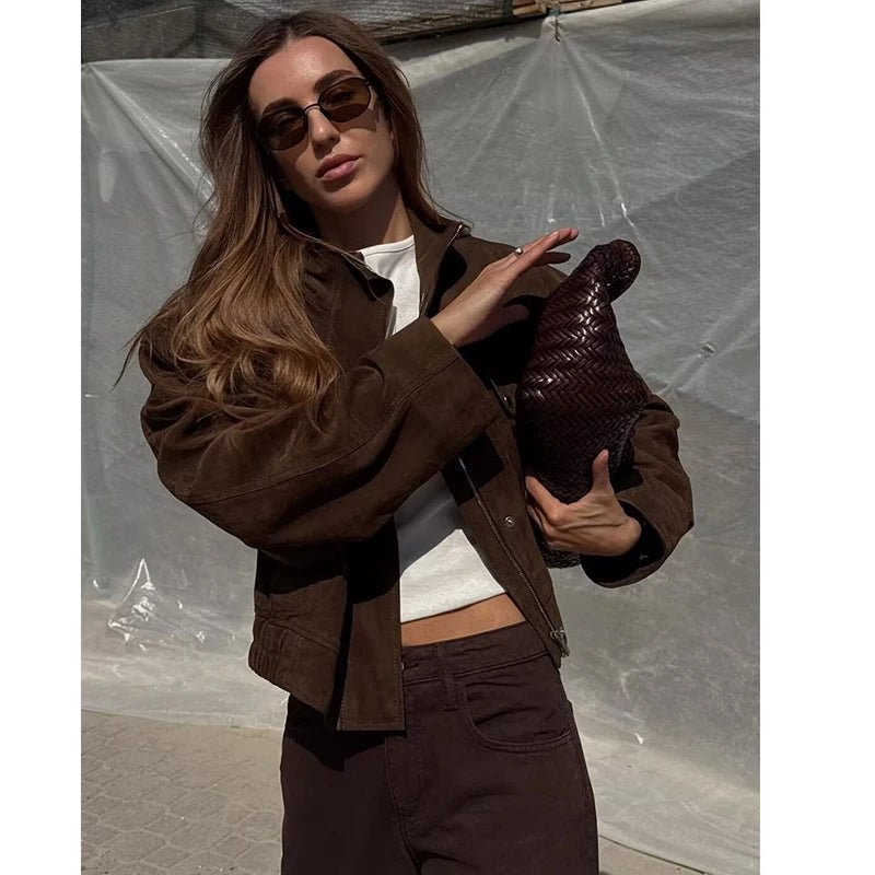 Veste Nicole en daim synthétique