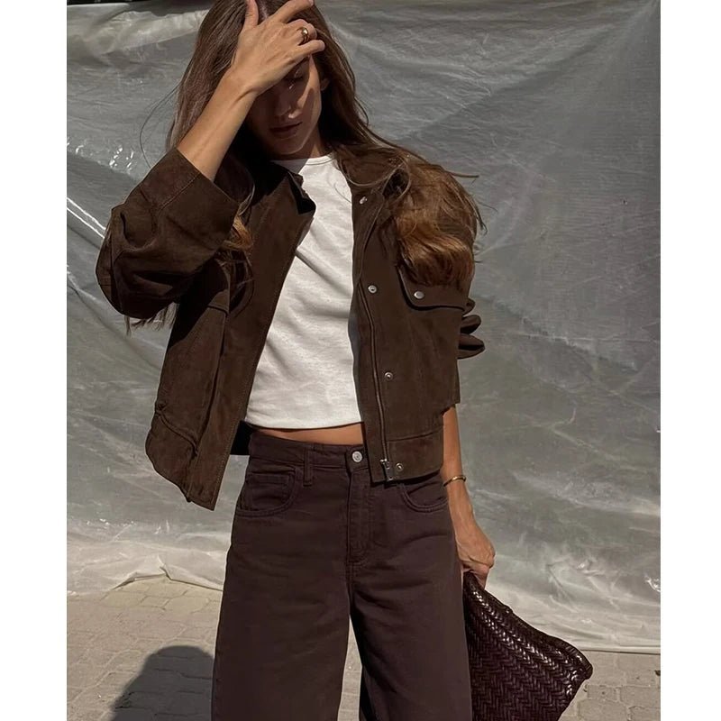 Veste Nicole en daim synthétique