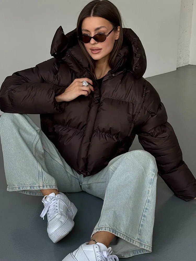 Veste matelassée courte à capuche Sylvia