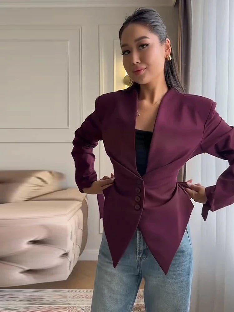 Blazer cintré à épaules marquées Tricia