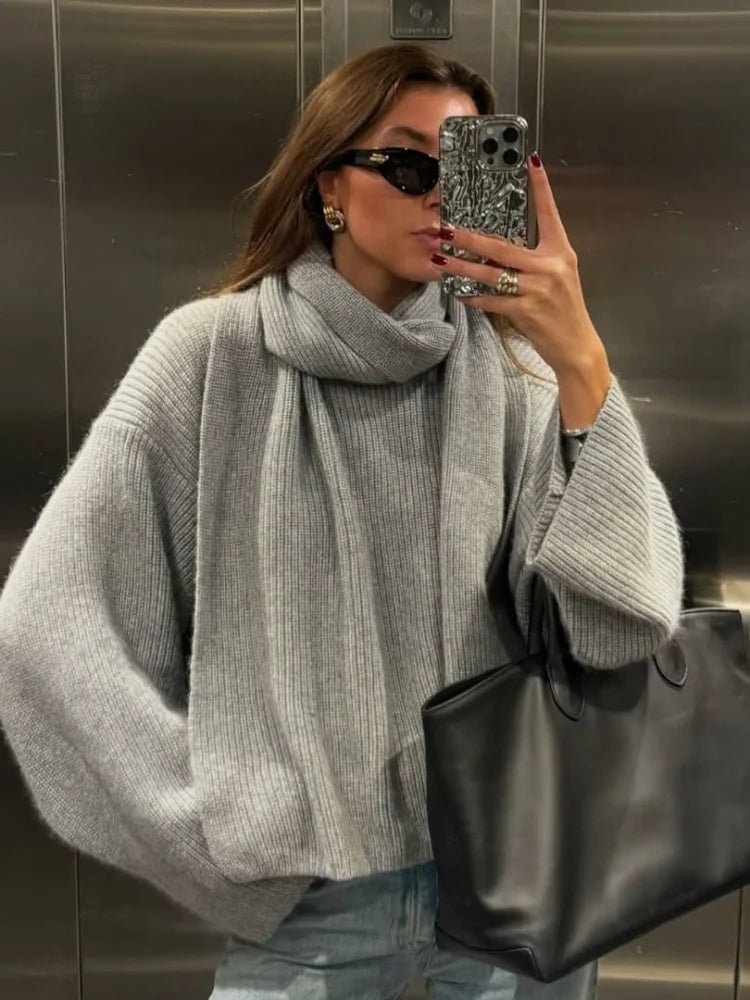 Xia pull en maille ample avec écharpe