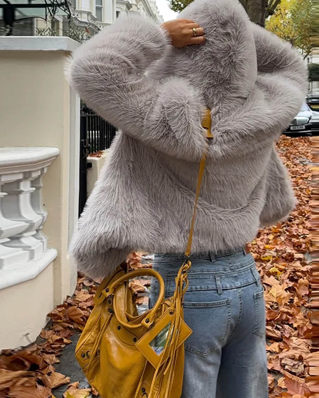 Veste à capuche en fausse fourrure Dana