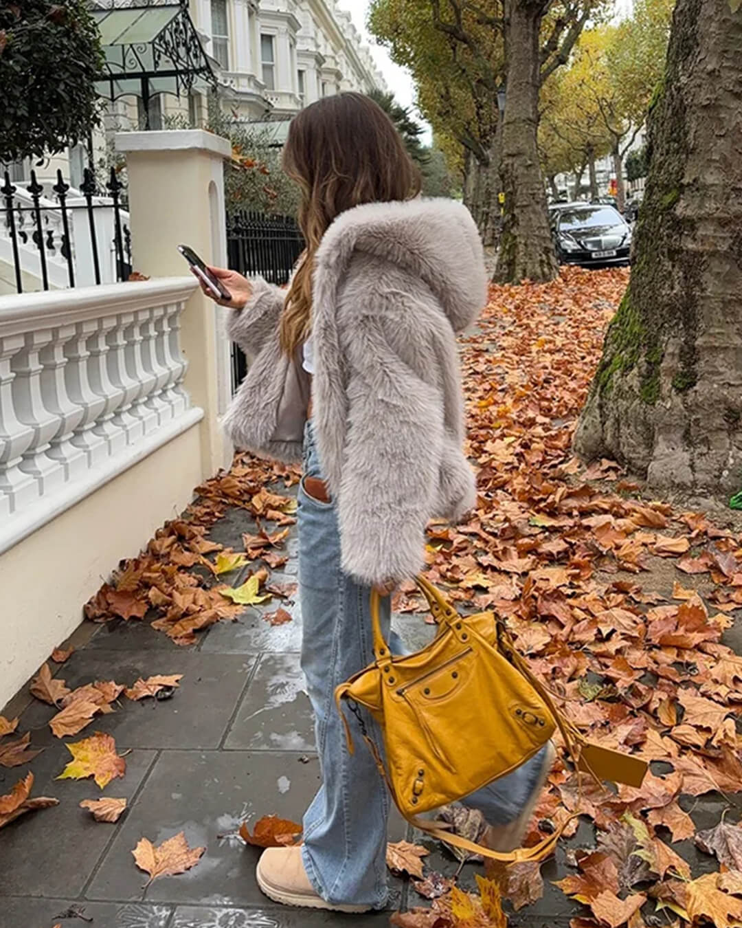 Veste à capuche en fausse fourrure Dana
