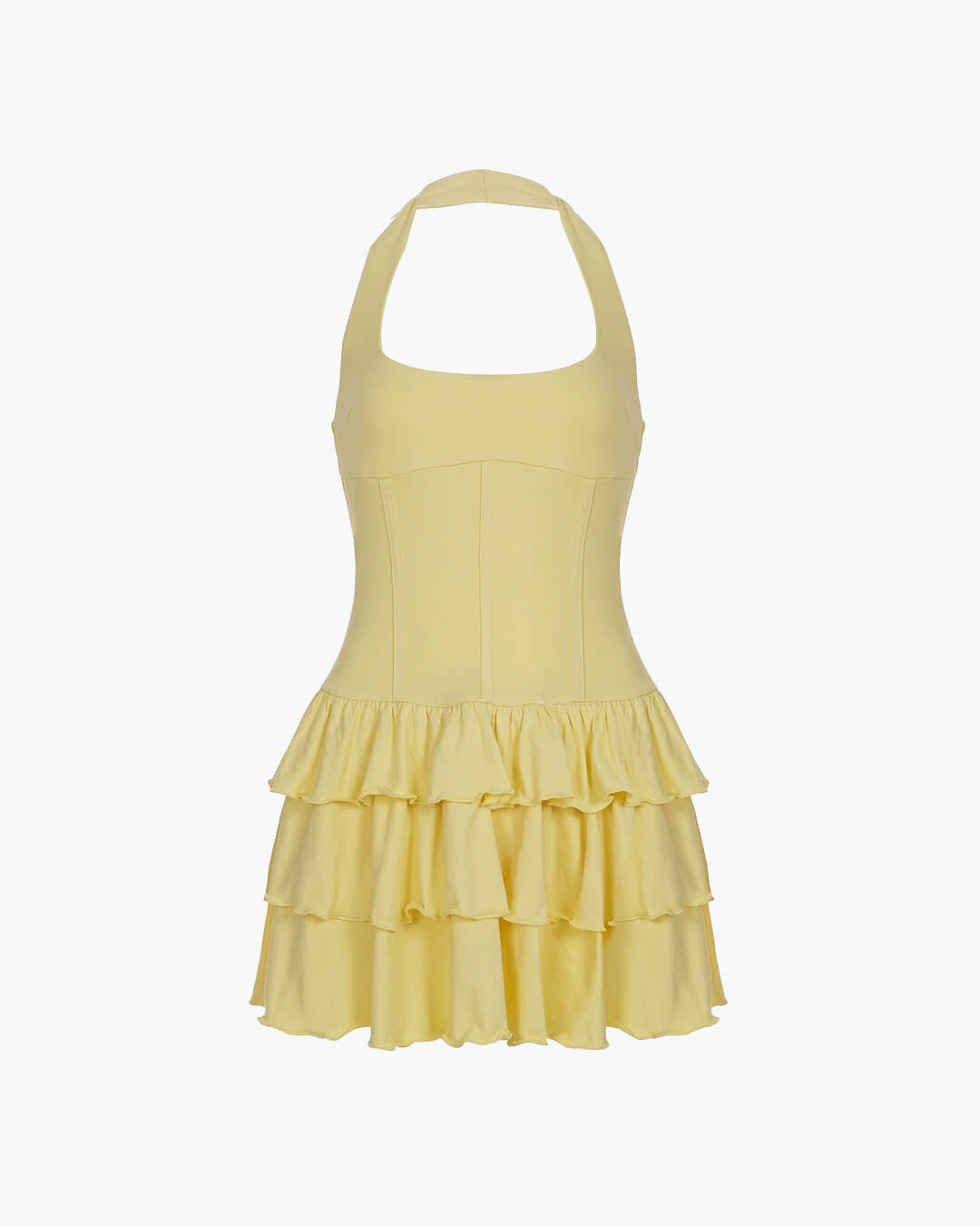 Robe trapèze Annie à encolure carrée et jupe effet gâteau
