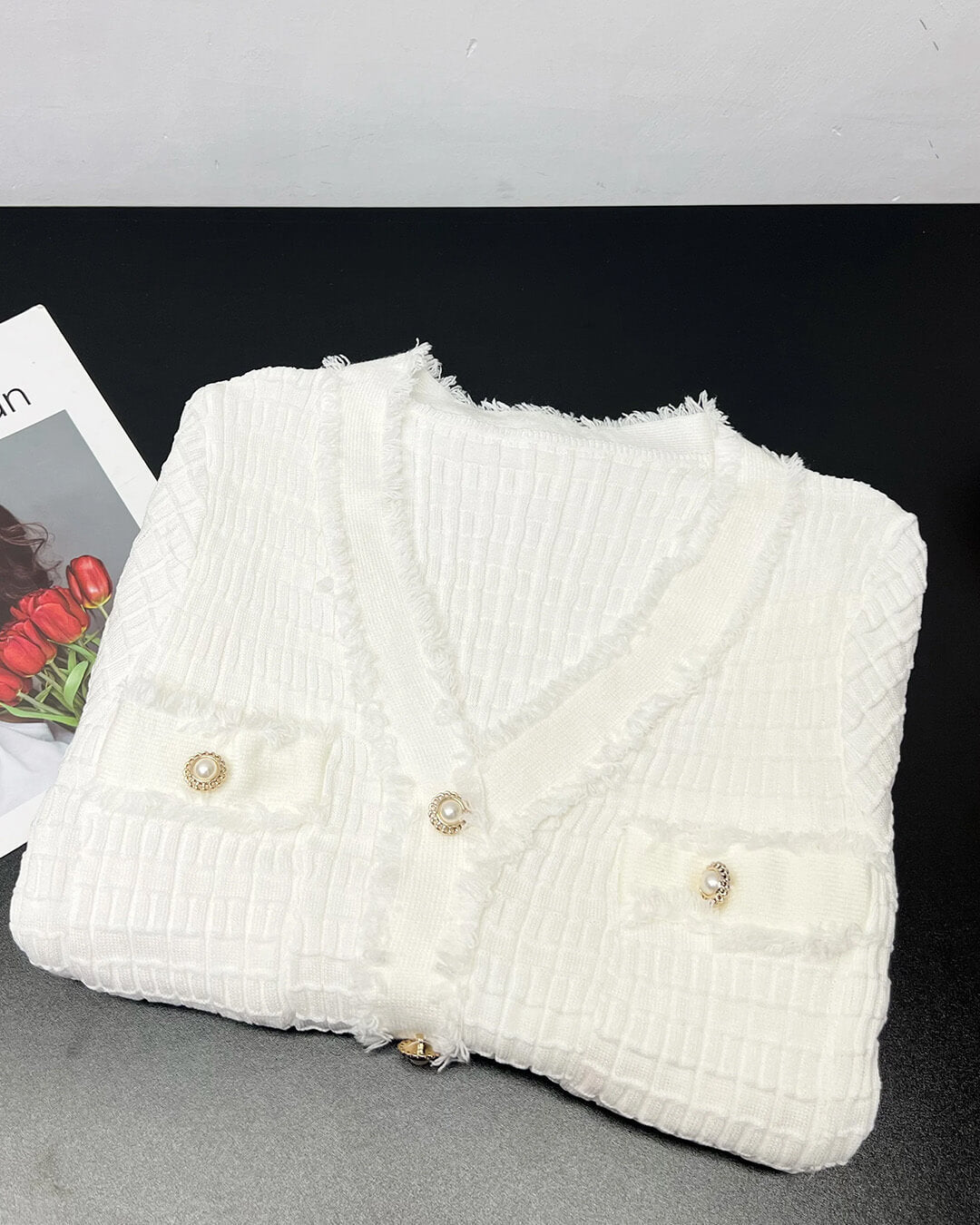 Sabrina robe-pull en maille à col en V
