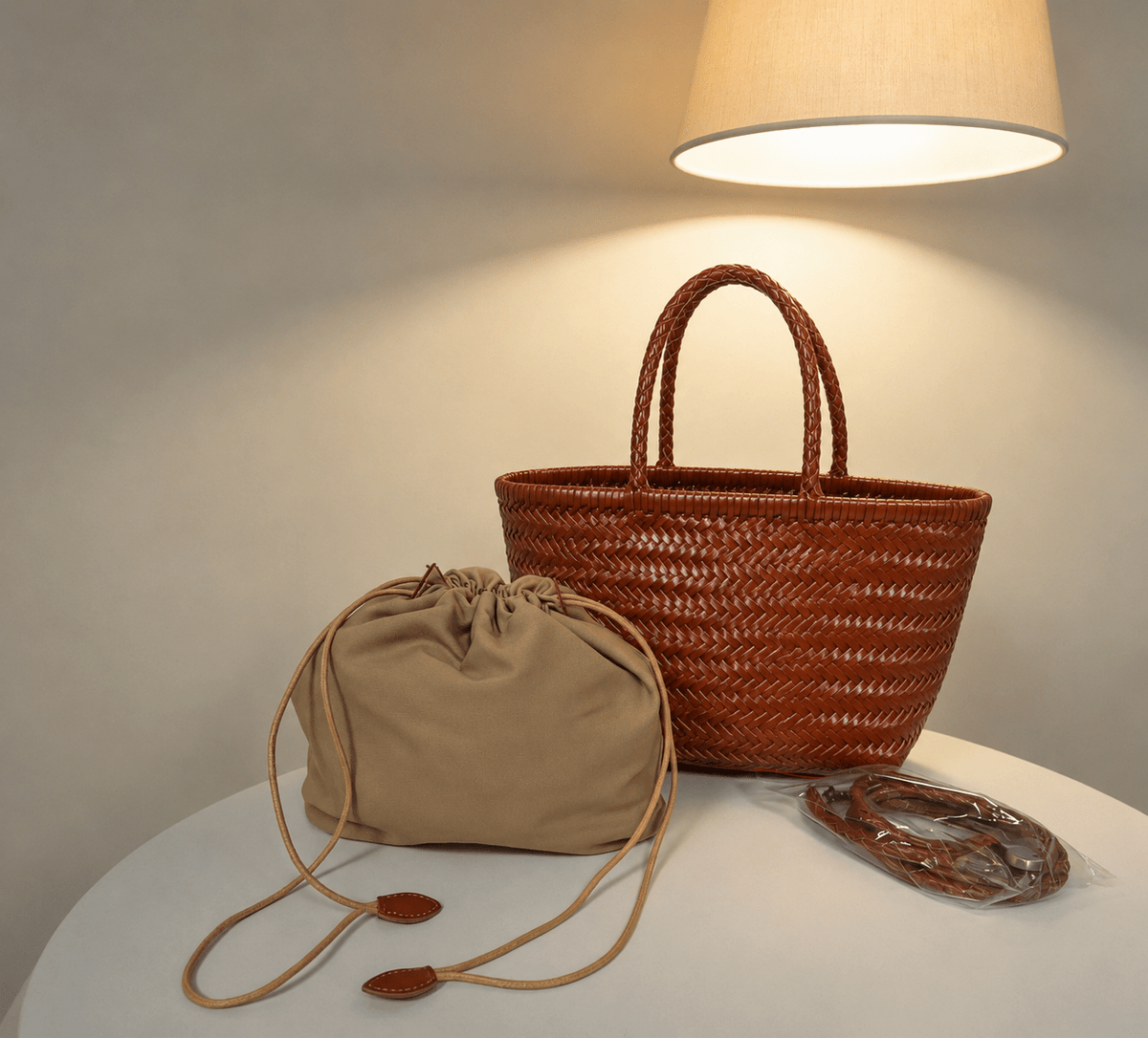 Anais sac cabas en cuir tressé à la main