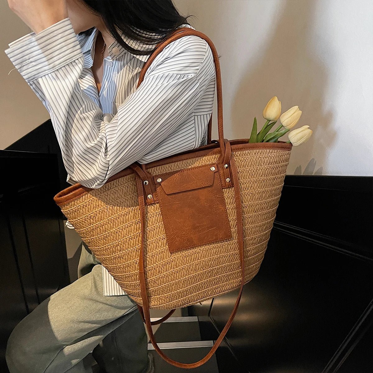 Beatrice Forest sac cabas tissé à une épaule