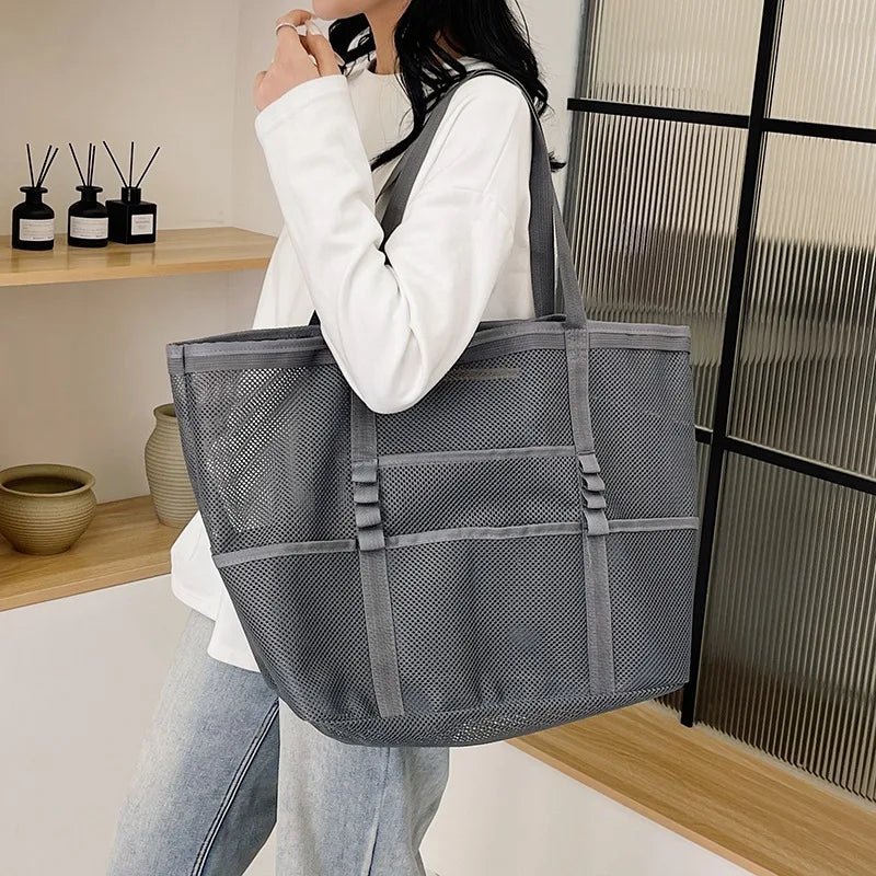 Tote de plage Layla en toile, grande capacité