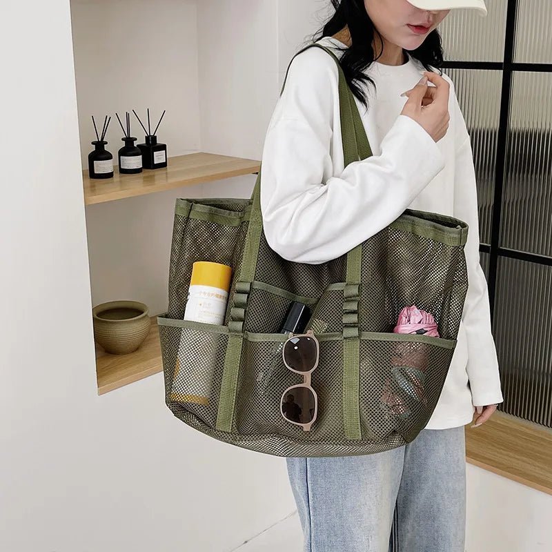 Tote de plage Layla en toile, grande capacité