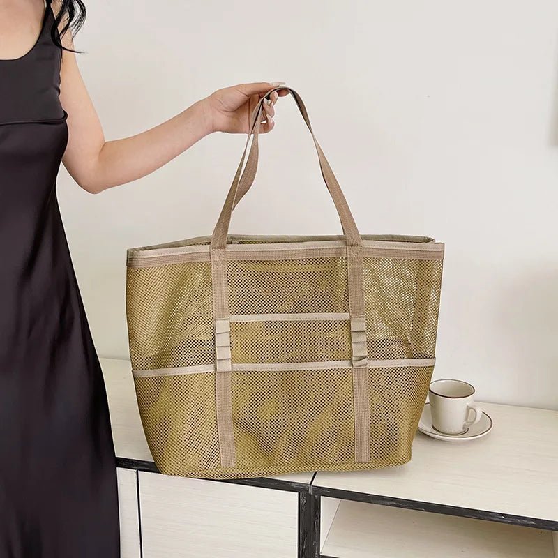 Tote de plage Layla en toile, grande capacité