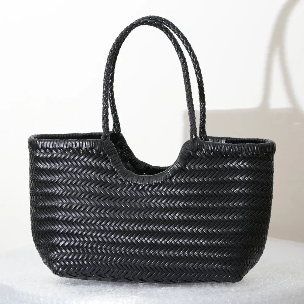 Bianca – Sac cabas en cuir tressé à la main