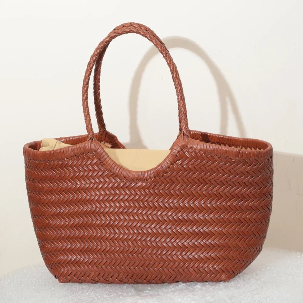 Bianca – Sac cabas en cuir tressé à la main