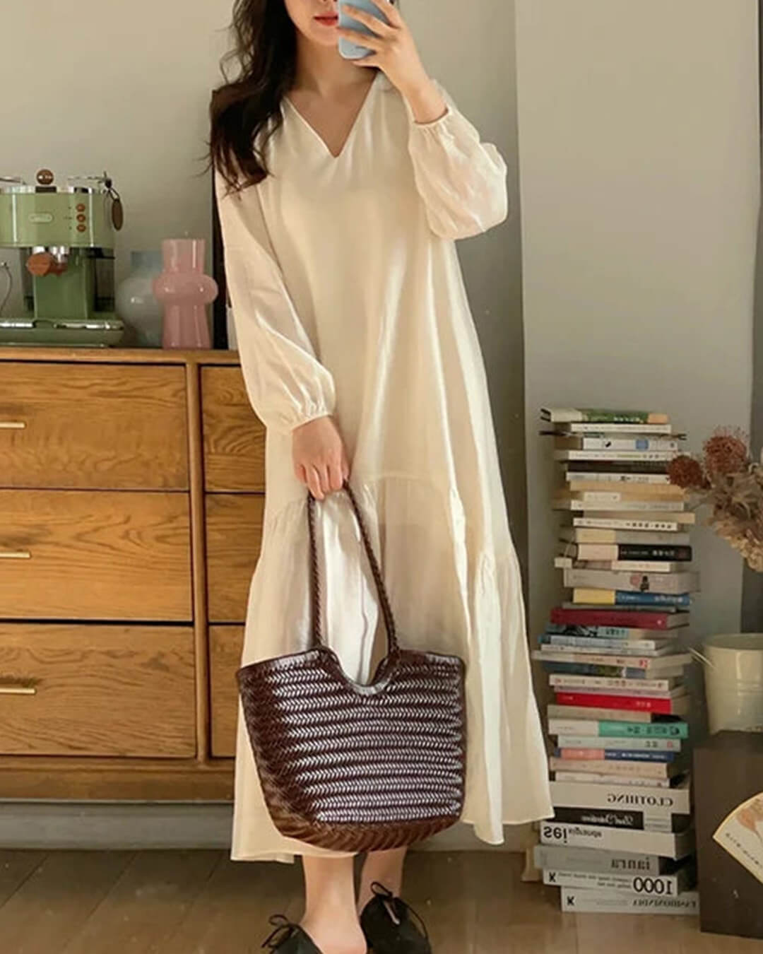 Bianca – Sac cabas en cuir tressé à la main