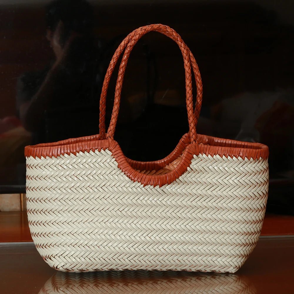 Bianca – Sac cabas en cuir tressé à la main