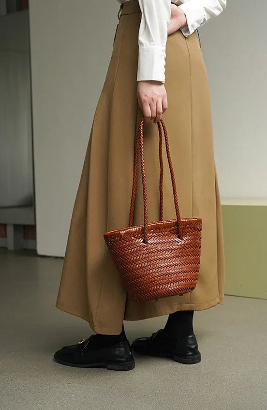 Sac seau tressé à bandoulière Blair