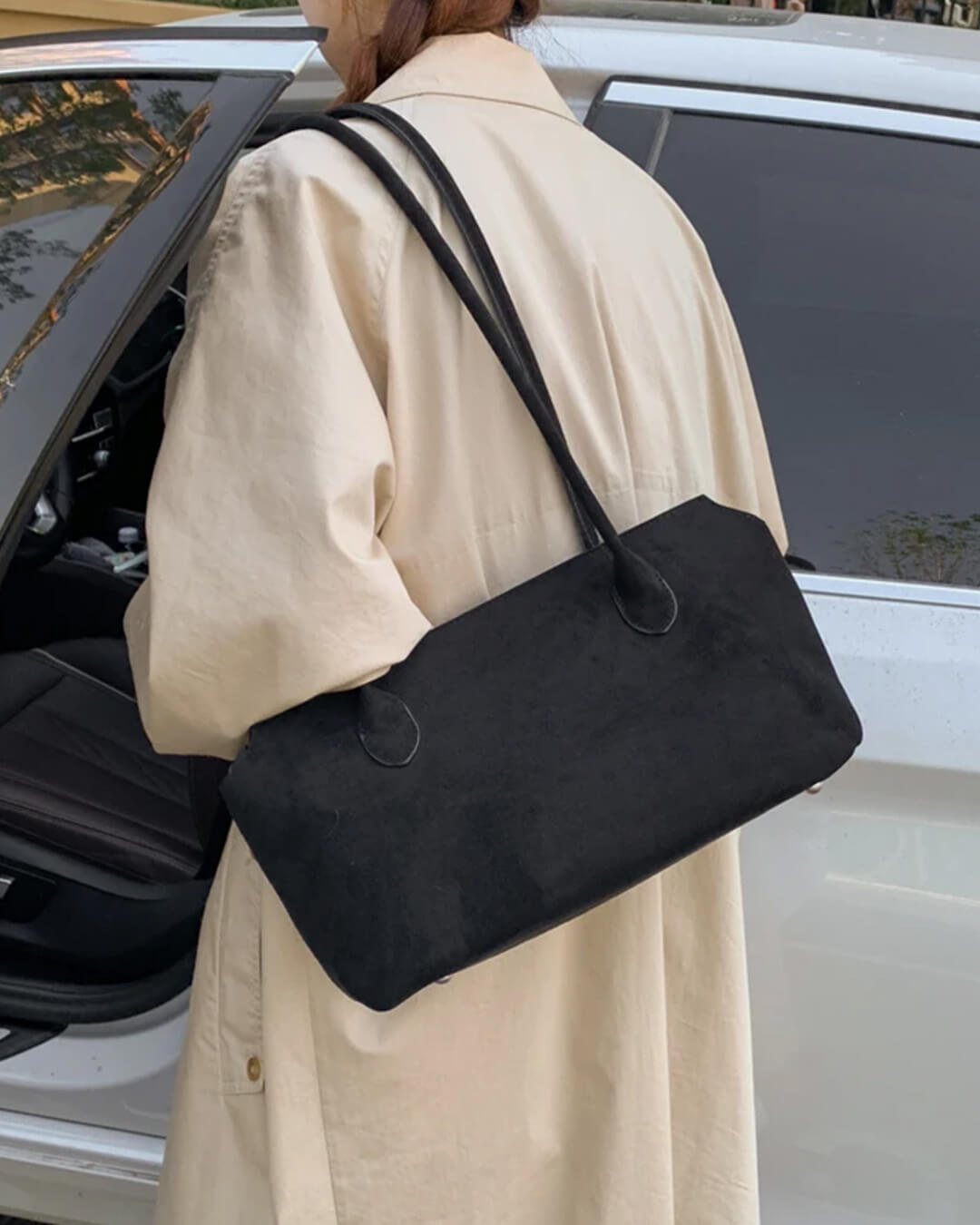 Sac à bandoulière Claudine en imitation daim