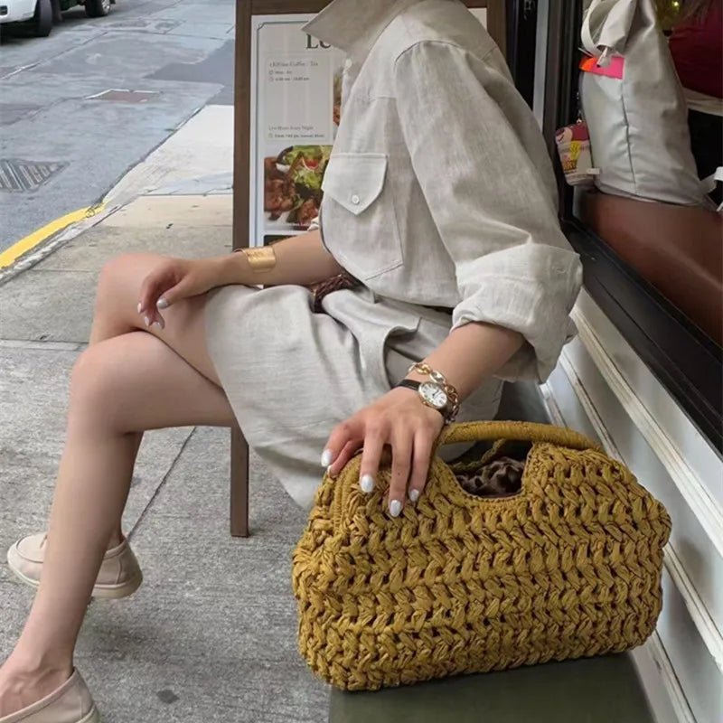 Sac cabas en rotin tressé Bianca
