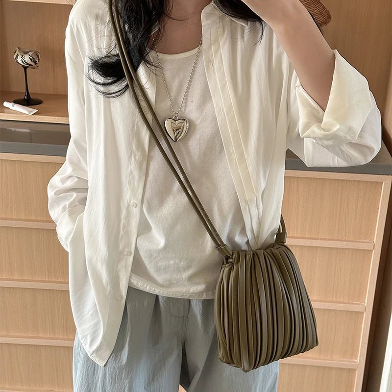 Sac bandoulière mini Bianca plissé