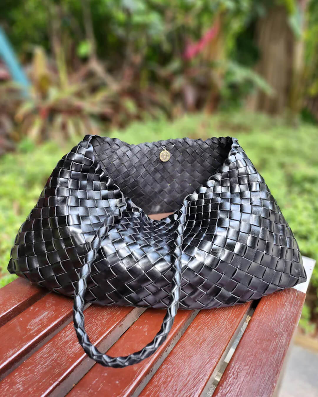 Sac moyen tressé en cuir vegan Marissa