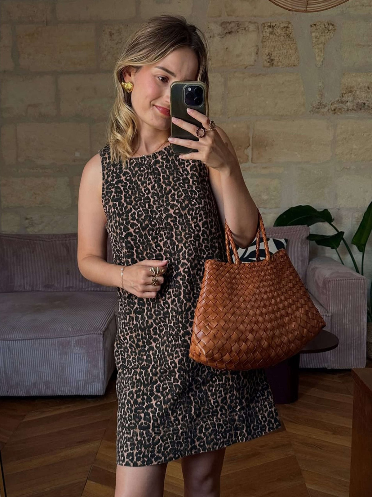 Sac moyen tressé en cuir vegan Marissa
