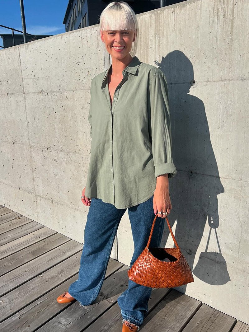 Petit sac tressé en cuir vegan Marissa