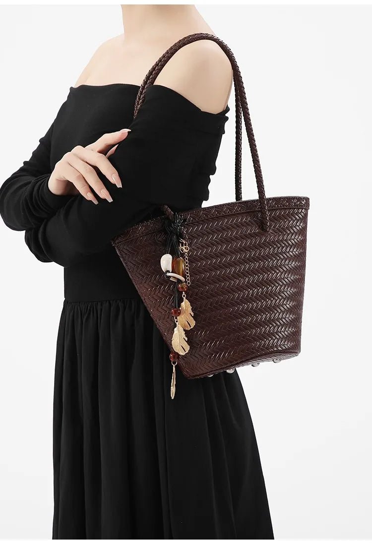 Sac seau tressé avec trousse Meryl