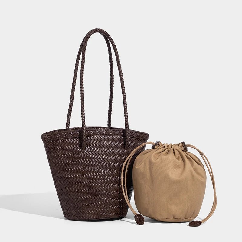 Sac seau tressé avec trousse Meryl