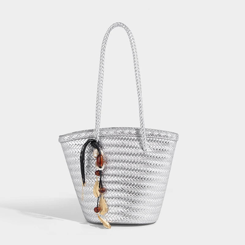 Sac seau tressé avec trousse Meryl
