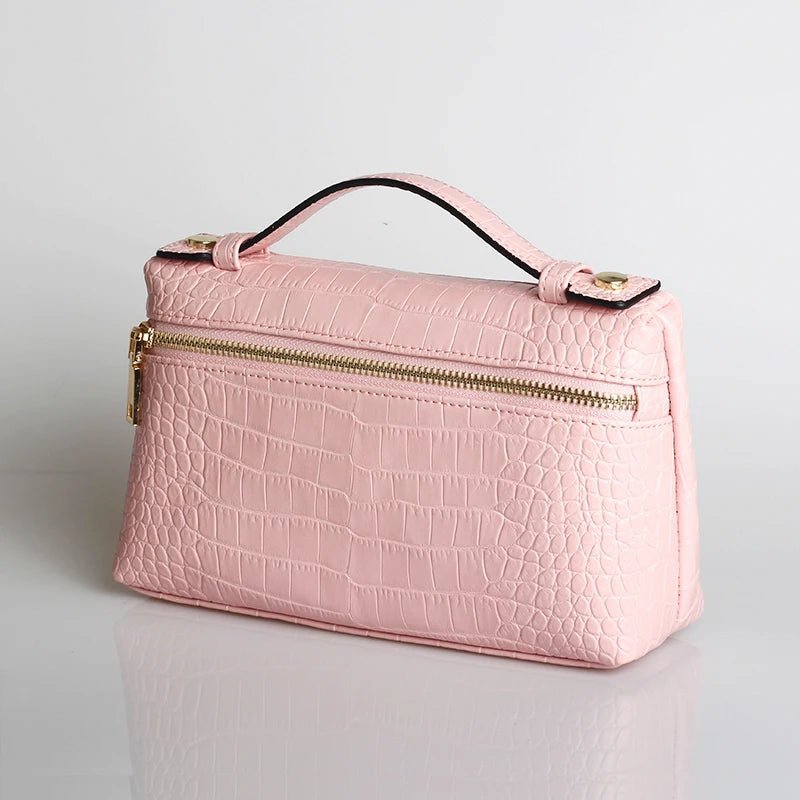 Pochette Minerva à imprimé crocodile