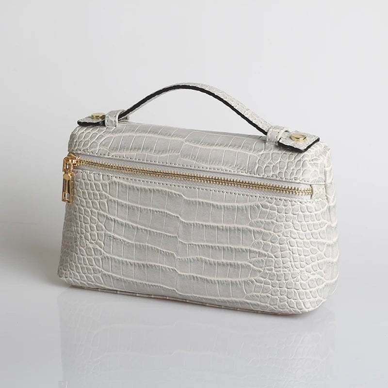 Pochette Minerva à imprimé crocodile