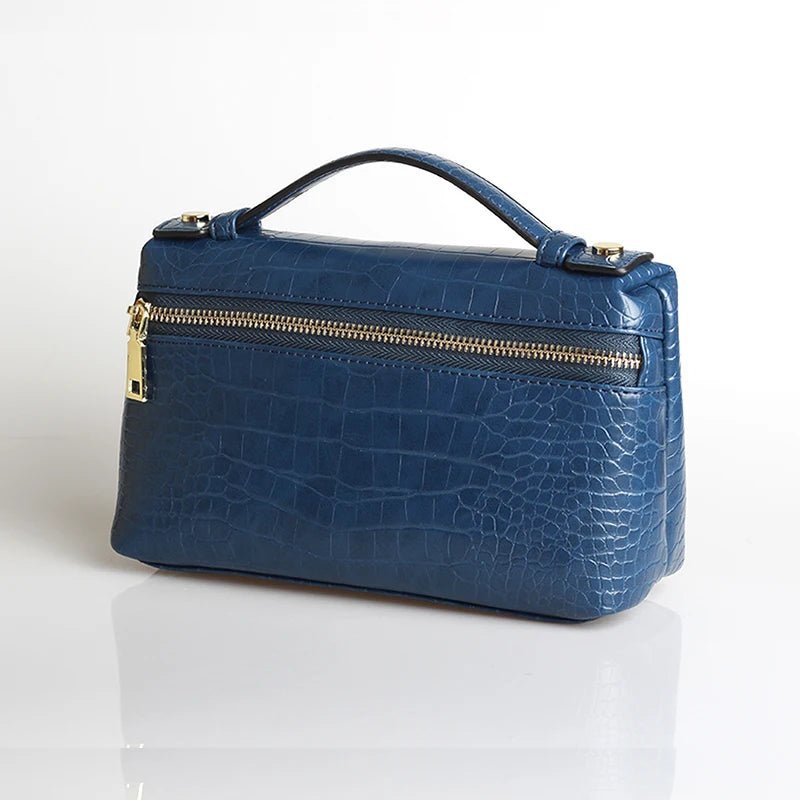 Pochette Minerva à imprimé crocodile