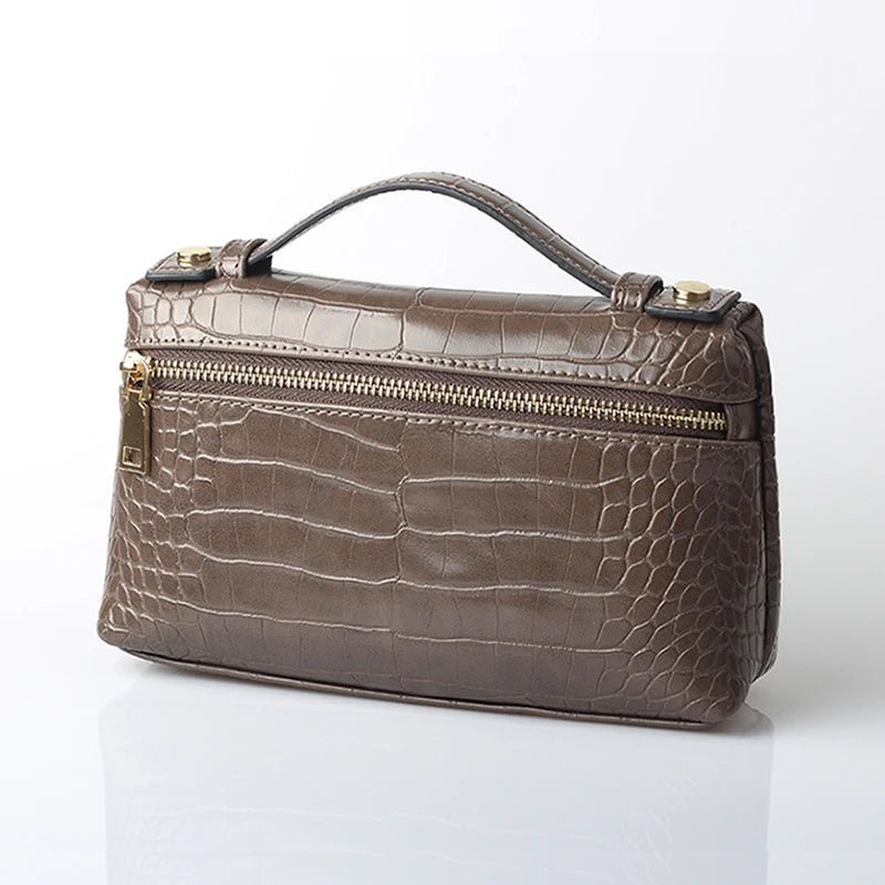 Pochette Minerva à imprimé crocodile