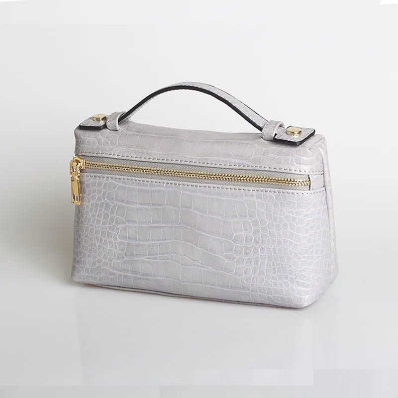 Pochette Minerva à imprimé crocodile
