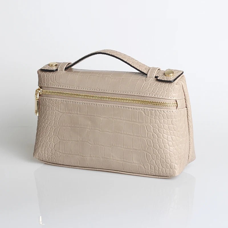 Pochette Minerva à imprimé crocodile