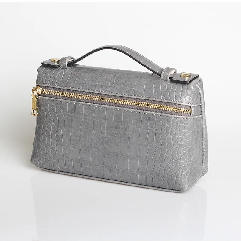 Pochette Minerva à imprimé crocodile