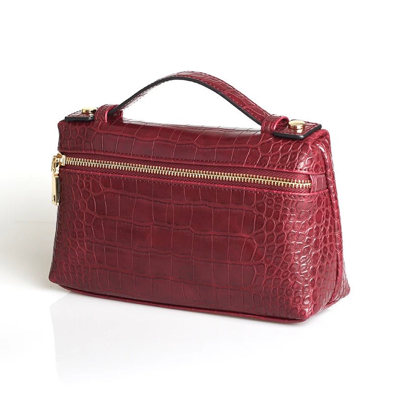 Pochette Minerva à imprimé crocodile