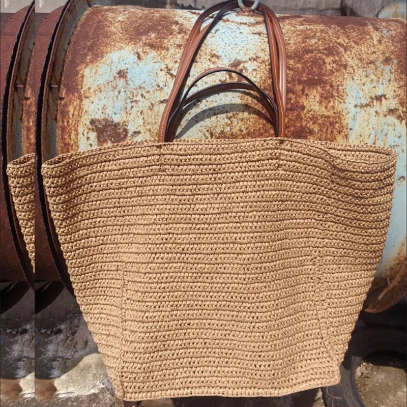 Sac cabas en paille tressée Céleste