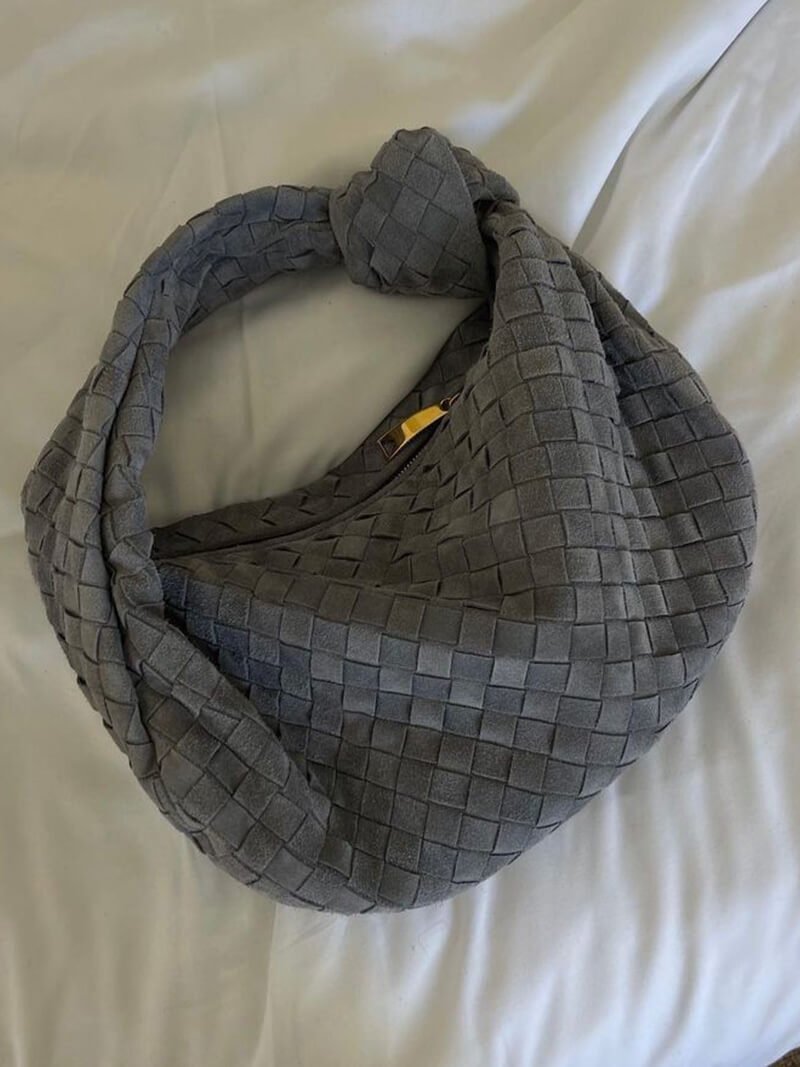 Sac bandoulière moyen en daim tressé