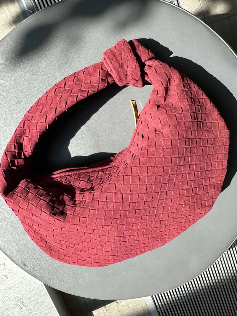 Sac bandoulière moyen en daim tressé