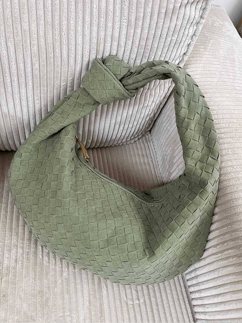 Sac bandoulière moyen en daim tressé