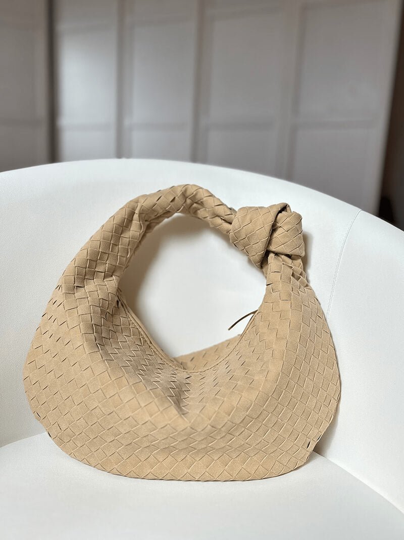 Sac bandoulière moyen en daim tressé