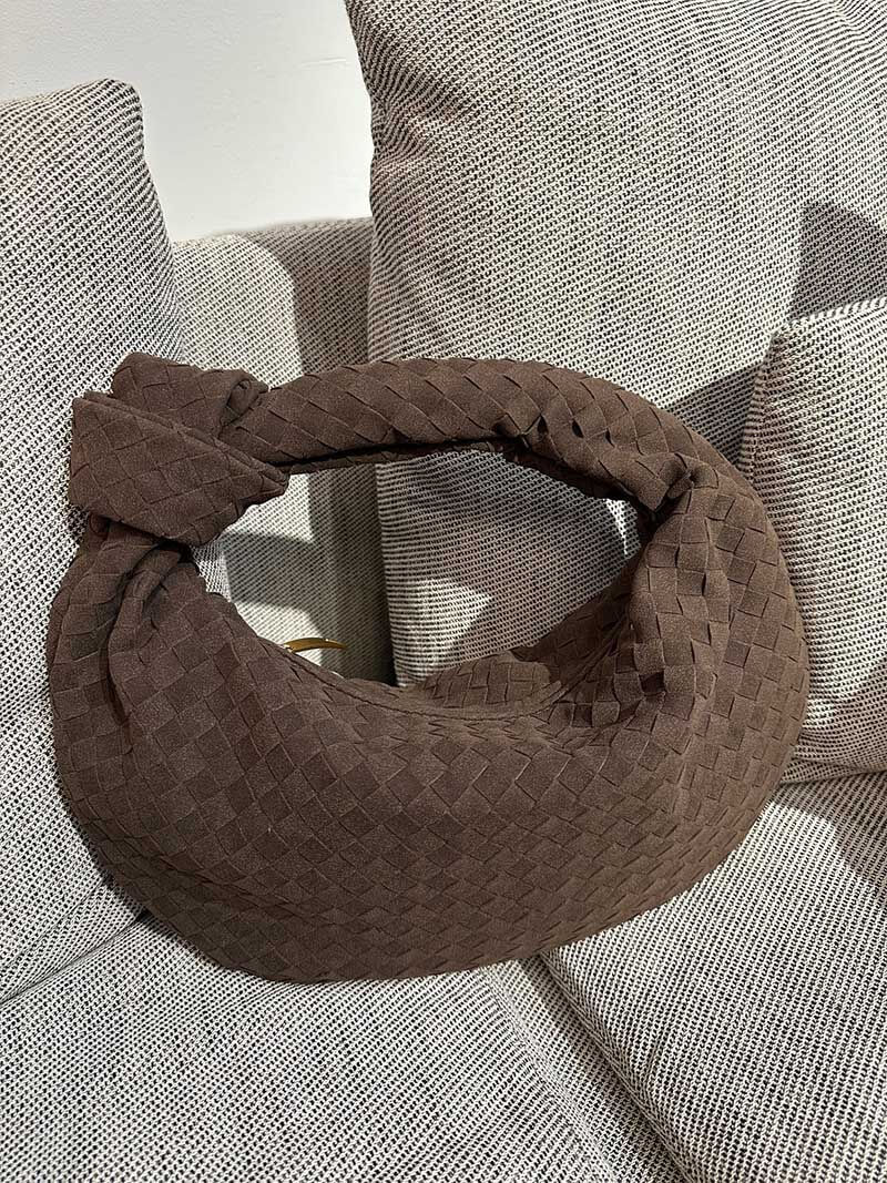 Sac bandoulière moyen en daim tressé