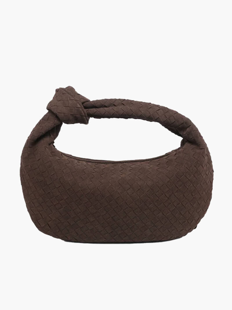 Sac bandoulière moyen en daim tressé