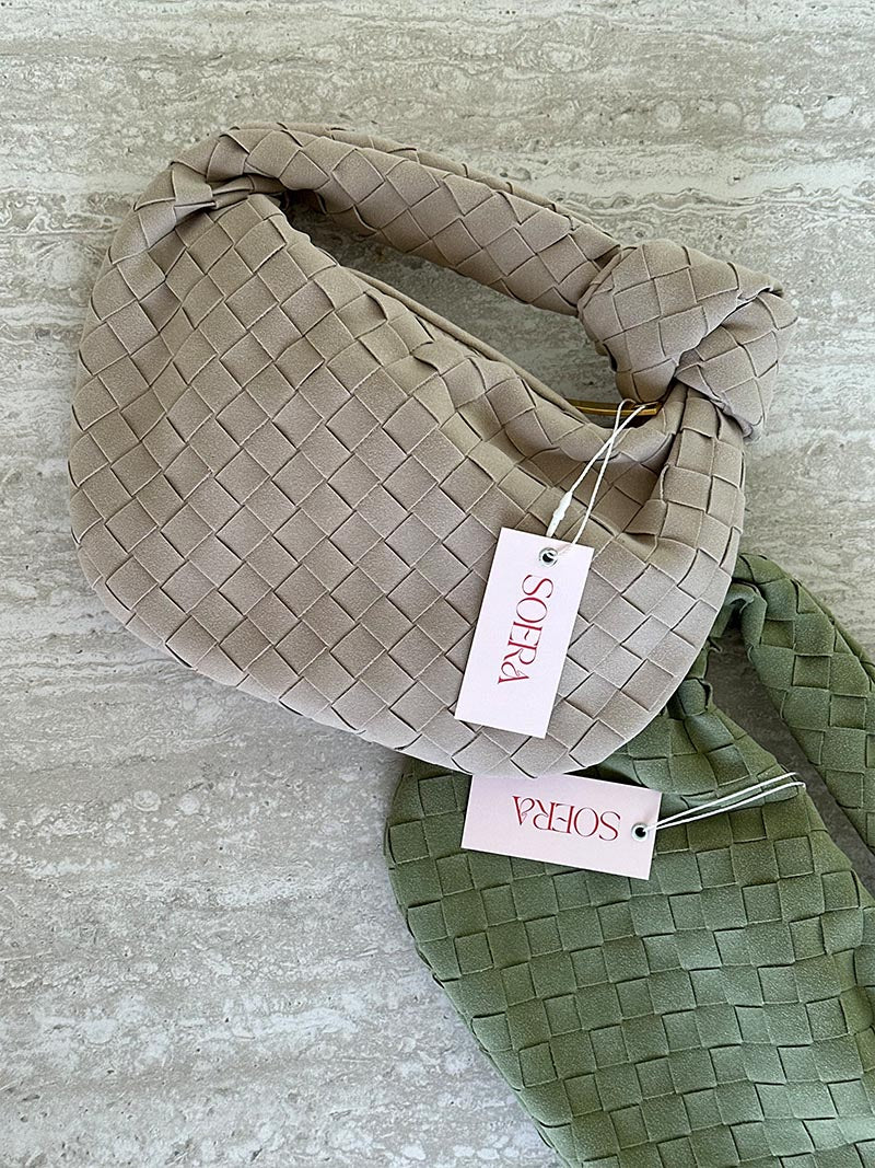 Mini sac tissé en daim