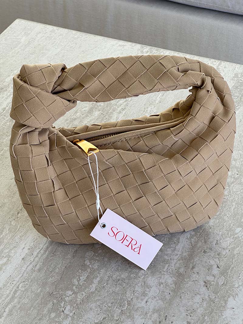 Mini sac tissé en daim