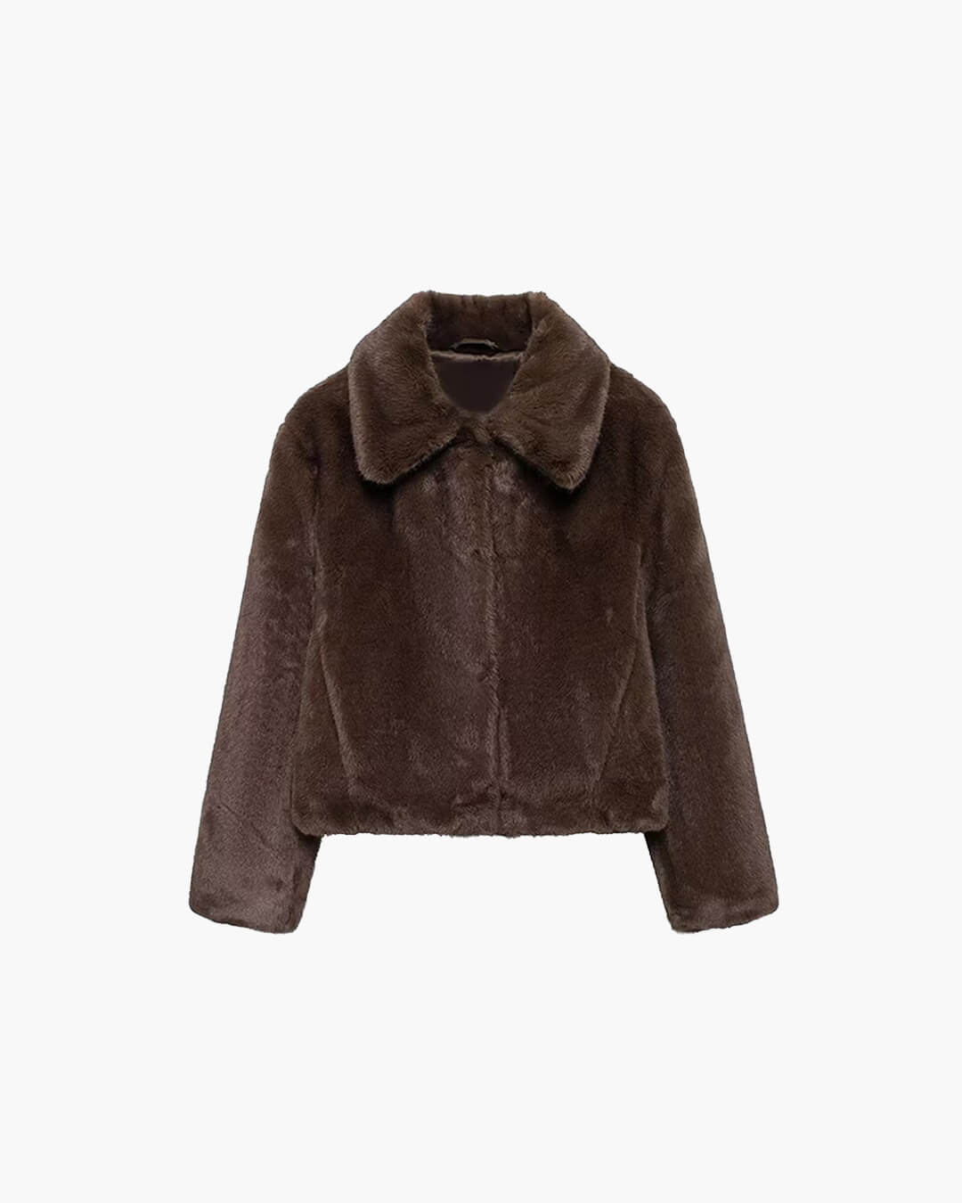 Manteau court Abby avec col en fausse fourrure