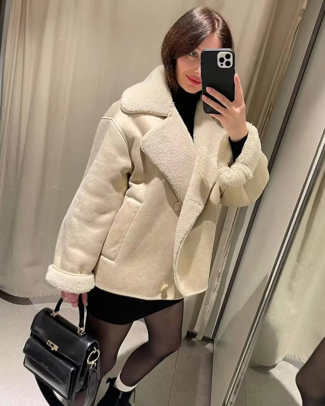 Veste Arianne en fausse fourrure effet sherpa